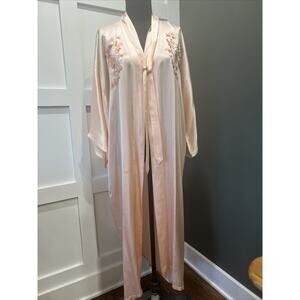Zhen Long Couture Silk Kimono, Pink X-Large, Hand Embroidered, 100% Silk (READ)